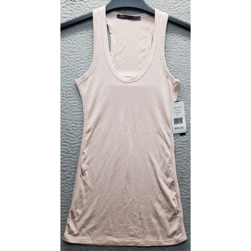 TWENTY Tank Top Womens S Pink Stretch Scoop Neck Racerback Gym Training Pullover